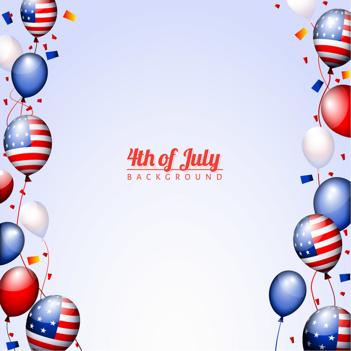 Happy 4th of July American Independence Day Patriotic Balloons Template
