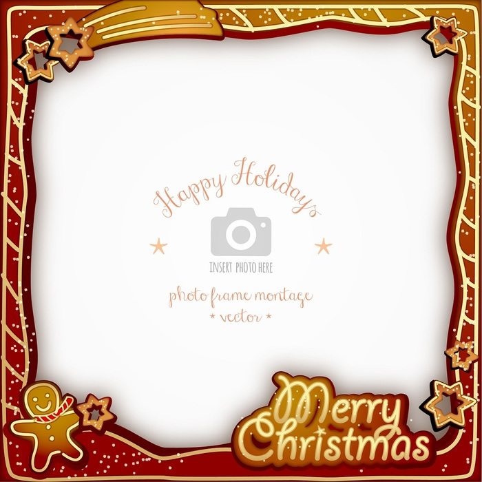 Merry Christmas Gingerbread Photo Frame
