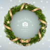 Christmas wreath photo frame